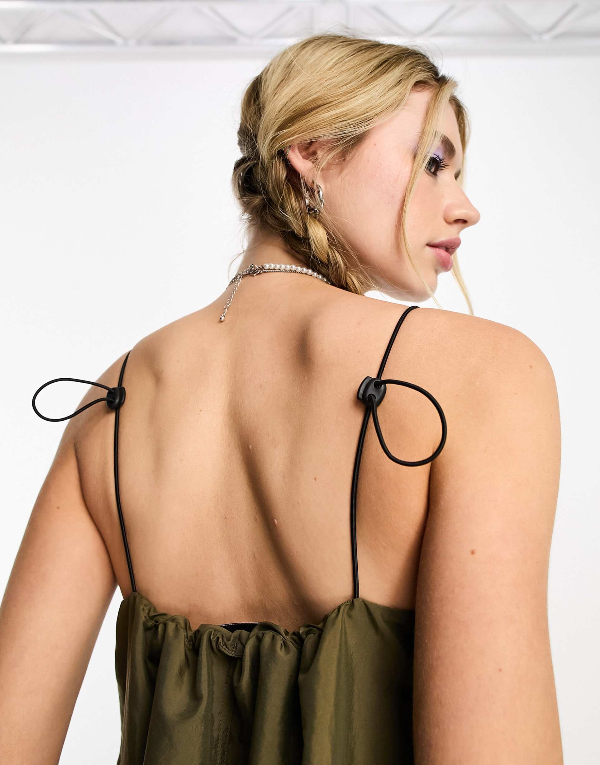 collusion toggle strap maxi dress in khaki