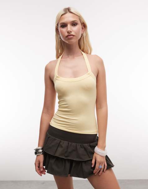 COLLUSION - Top amarillo con cuello halter - view 1