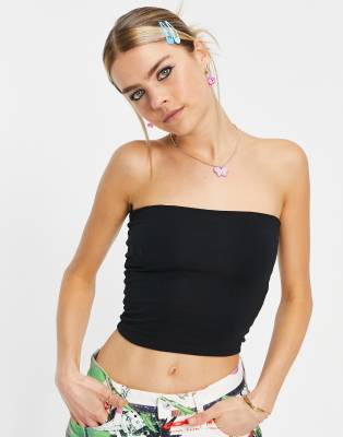 COLLUSION - Top bandeau en jersey avec doublure - Noir