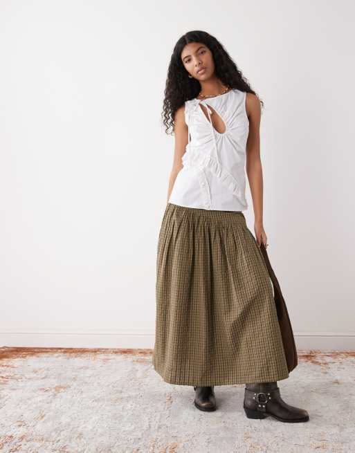 COLLUSION - Top in nylon bianco con apertura a goccia, 3 di 4
