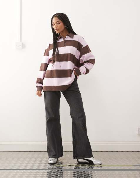 COLLUSION - Top stile rugby multicolore a righe ampie - view 1