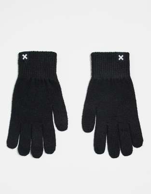 Collusion COLLUSION touch screen gloves in black