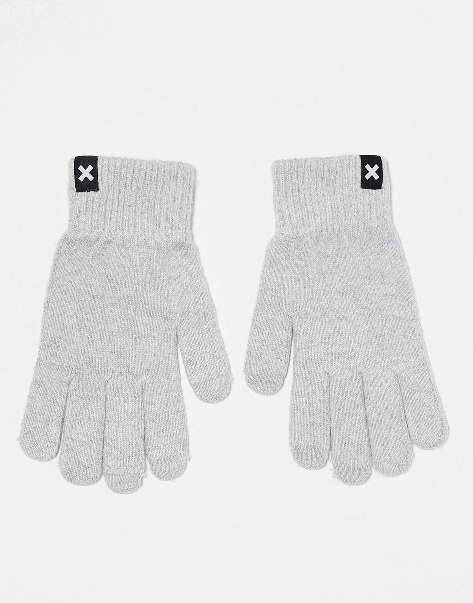 collusion touch screen gloves in light gray heather