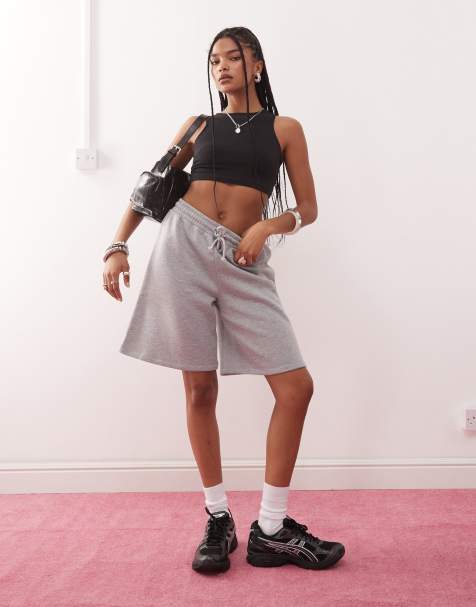 COLLUSION trackie shorts in grey marl - view 1
