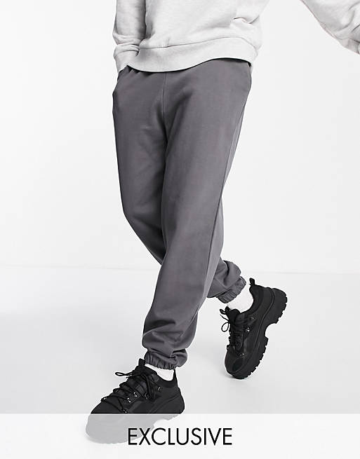 COLLUSION trackies in charcoal grey