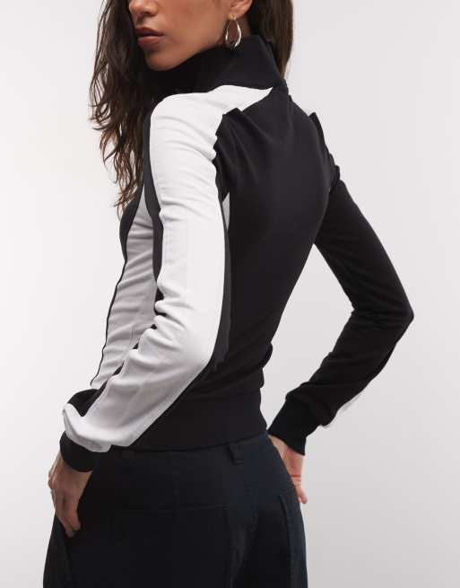 COLLUSION tracktop met lange mouwen in zwart, 4 van 4