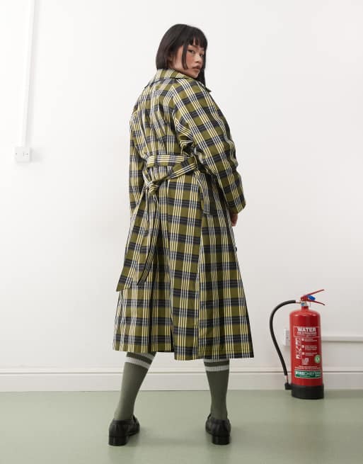 Manteau Long Jaune A Carreaux Manteaux En Laine à Carreaux Vangull