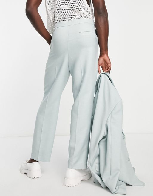 COLLUSION straight leg trousers in mint green