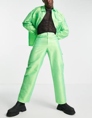 COLLUSION trousers in green co-ord