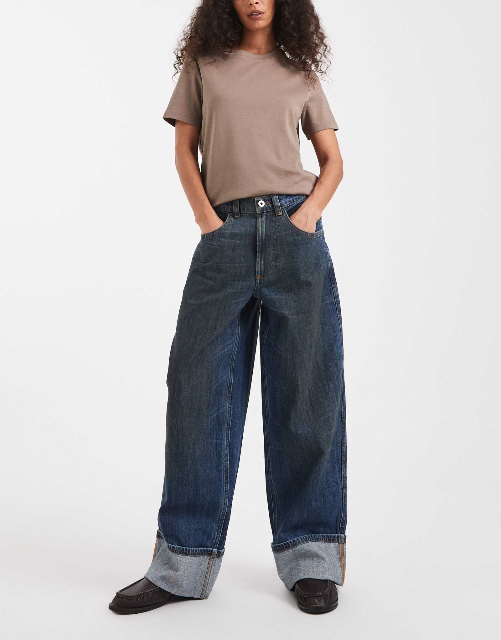 Джинсы с отложным воротником COLLUSION темно-синего цвета