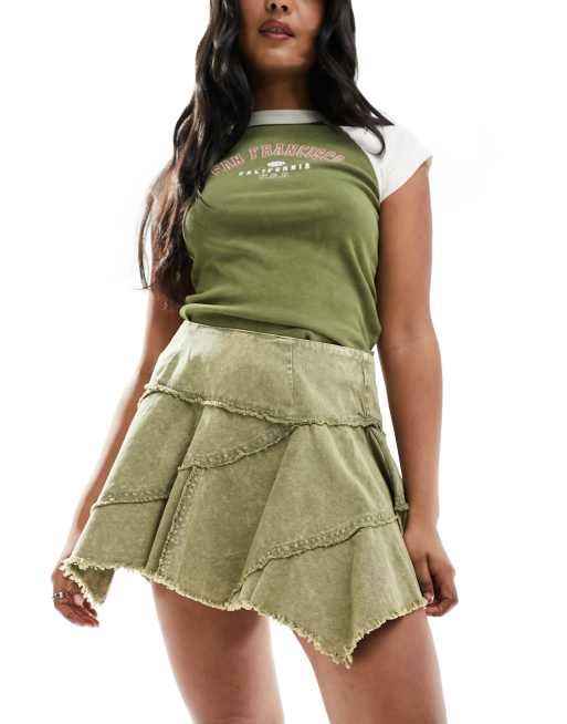 Collusion pleated mini skirt with detachable bag hotsell