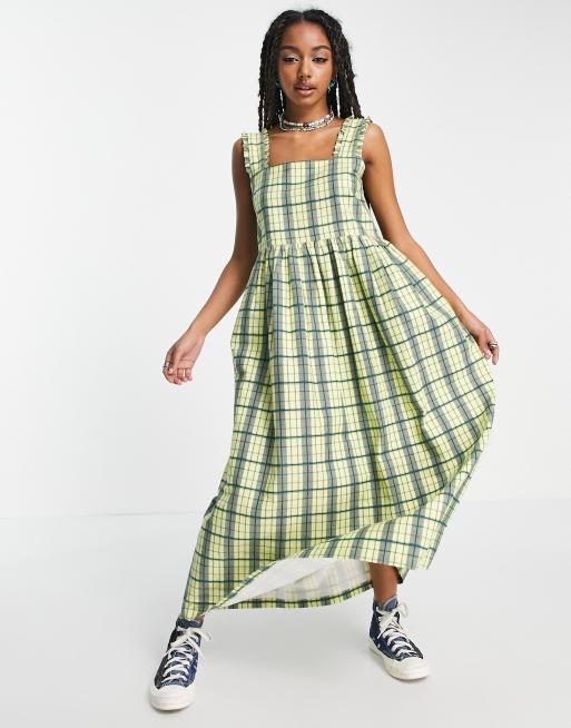 Checked on sale maxi dress