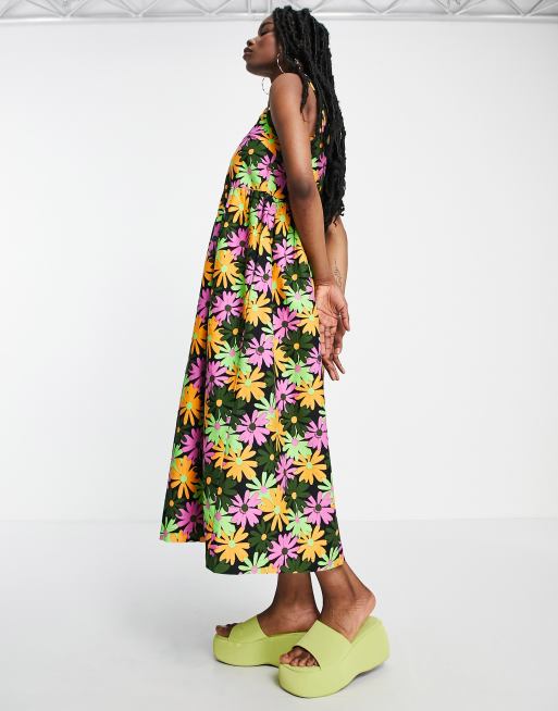 Zara floral print midi dress sale