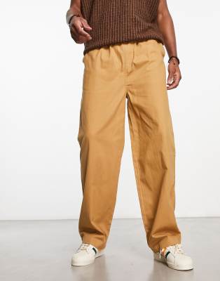 Collusion Twill Slim Skater Pants In Tan-neutral