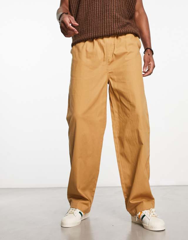 COLLUSION twill slim skater pants in tan