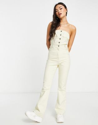 COLLUSION twill utility fitted Y2K jumpsuit in neutral - ASOS Price Checker