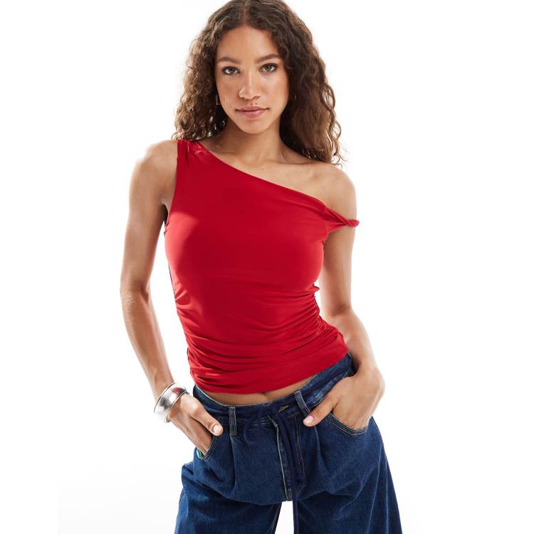 トップス theredthread S twist off shoulder tops THEREDTHREAD / ザレッドスレッド】S twist off shoulder tops