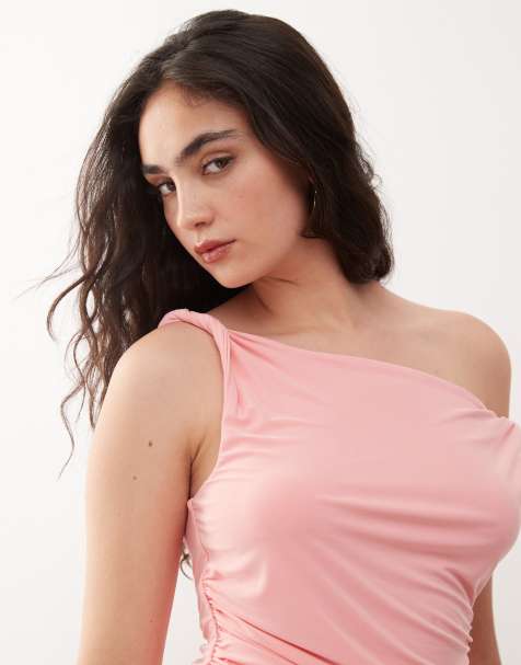 COLLUSION twisted strap top in baby pink - view 1