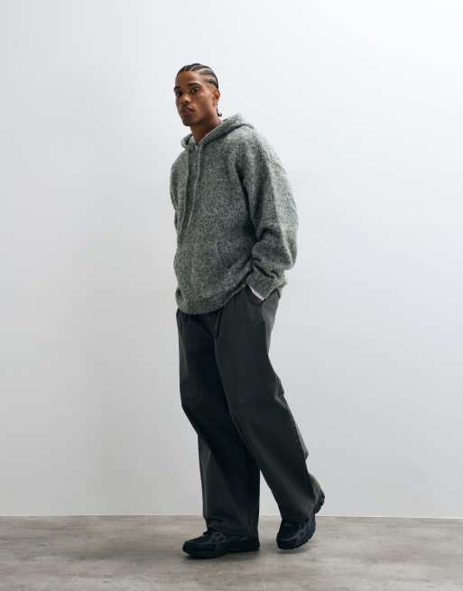 COLLUSION twisted yarn oversized hoodie in green, 2 of 5