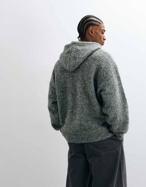 COLLUSION twisted yarn oversized hoodie in green, 5 of 5