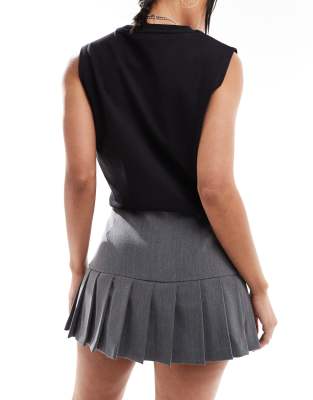 muguet pleats mini op(CHACOAL）