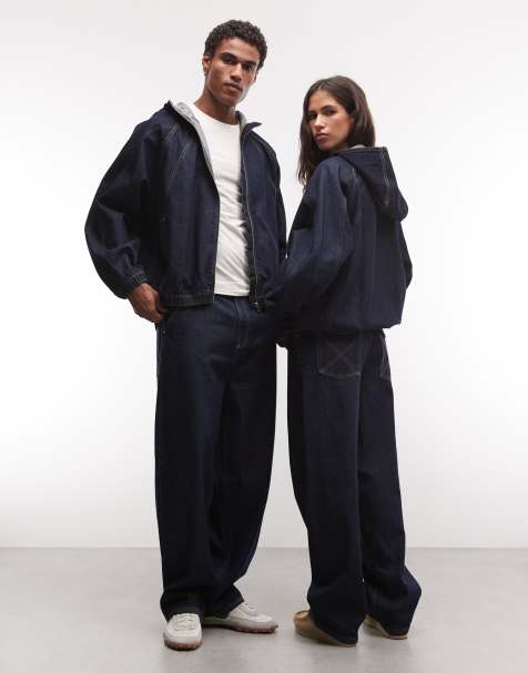 COLLUSION - Uniseks antifit jeans in rinse wash, deel van co-ord set - view 1