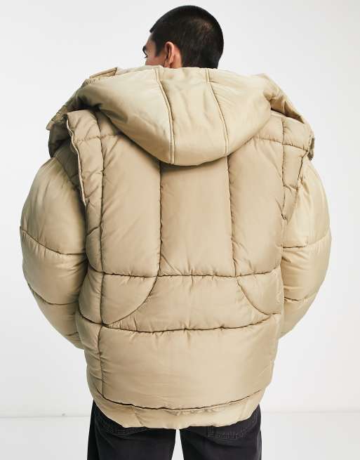 Collusion, Jackets & Coats, Beige Puffer