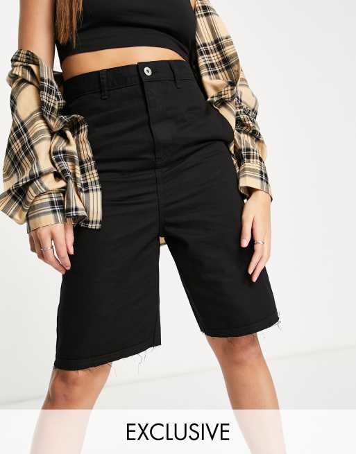 COLLUSION Unisex - 90'er-inspirerede cargoshorts i sort
