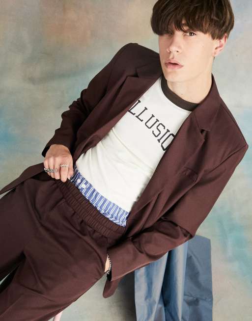 COLLUSION unisex 90s fit pants in brown, 3 of 4
