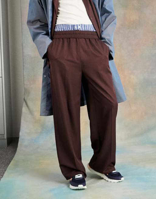 COLLUSION unisex 90s fit pants in brown, 4 of 4