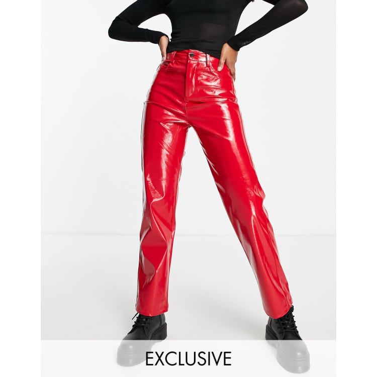 ASOS Vinyl leggings in Red