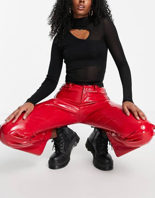 ASOS Vinyl leggings in Red