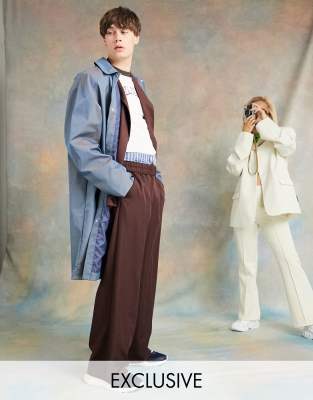 COLLUSION Unisex 90s fit trousers in brown - ASOS Price Checker