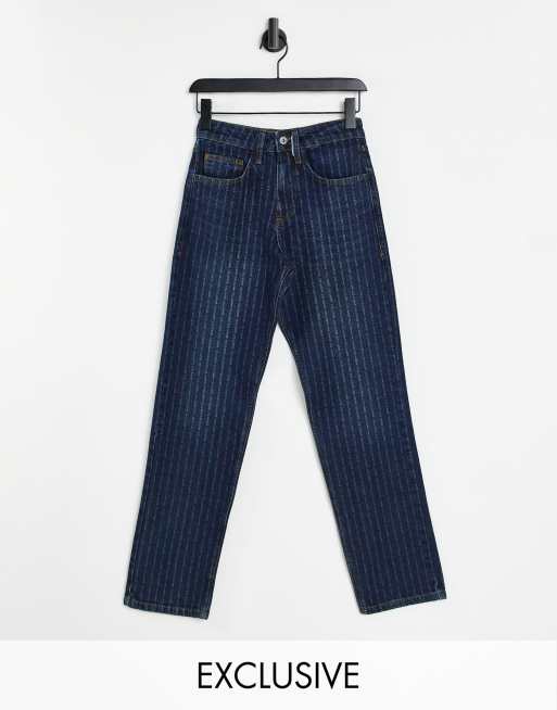 COLLUSION Unisex 90s straight leg jeans with laser pin stripe | ASOS