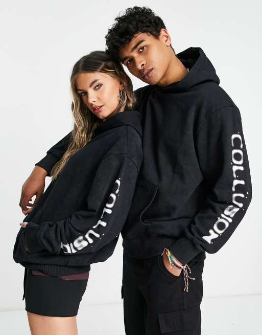 Asos collusion black hoodie hot sale