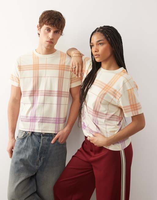 COLLUSION Unisex - Afslappet T-shirt med tern, 2 af 4