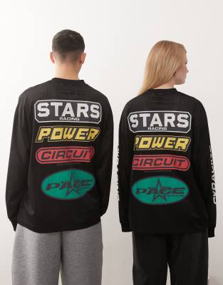 Collusion Unisex Airtex Sports Top-black In Black