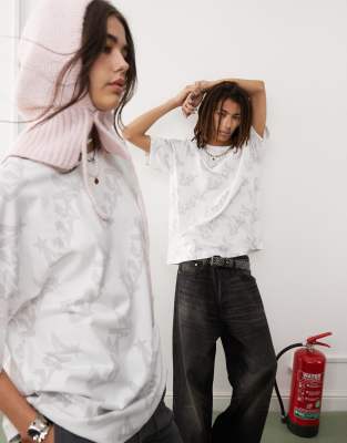 Collusion Unisex All-over Print T-shirt In White