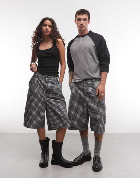 COLLUSION Unisex baggy check short - view 1