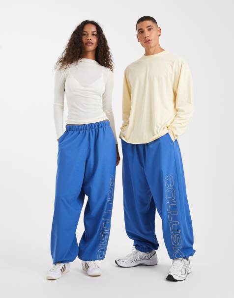 COLLUSION  Unisex baggy nylon oversized joggers