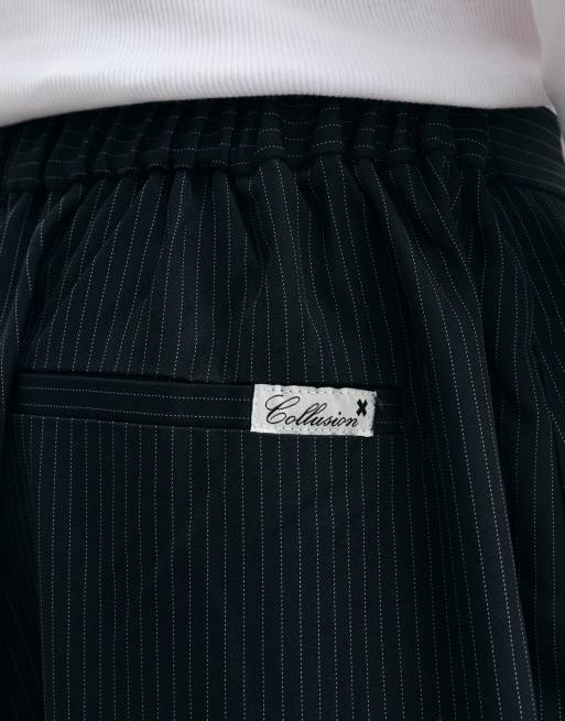 COLLUSION Unisex balloon leg trouser in pinstripe, 2 of 5