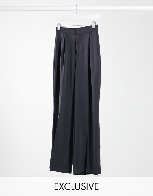 COLLUSION Unisex double breasted blazer & balloon trousers in charcoal, 3 of 3