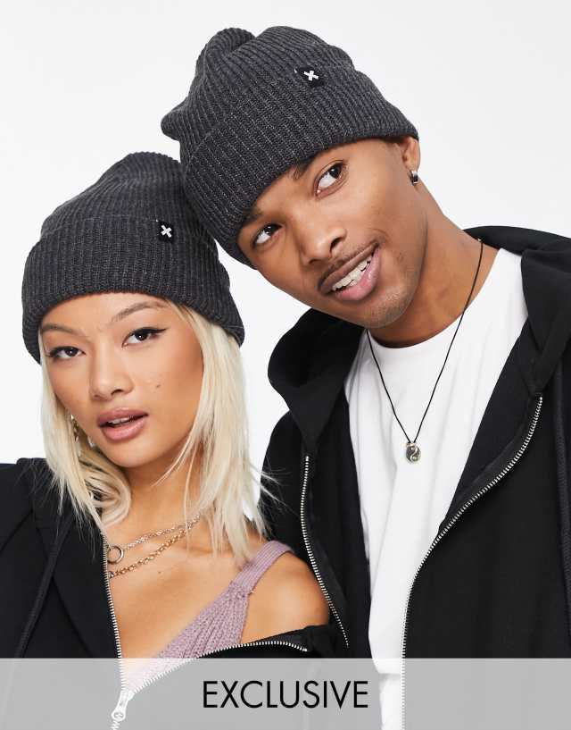 Collusion - unisex beanie in charcoal