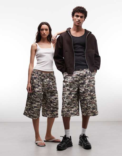 COLLUSION Unisex - Bermuda long coupe baggy - Camouflage, 2 de 4