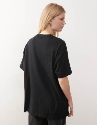 Collusion Unisex Black T-shirt In Black