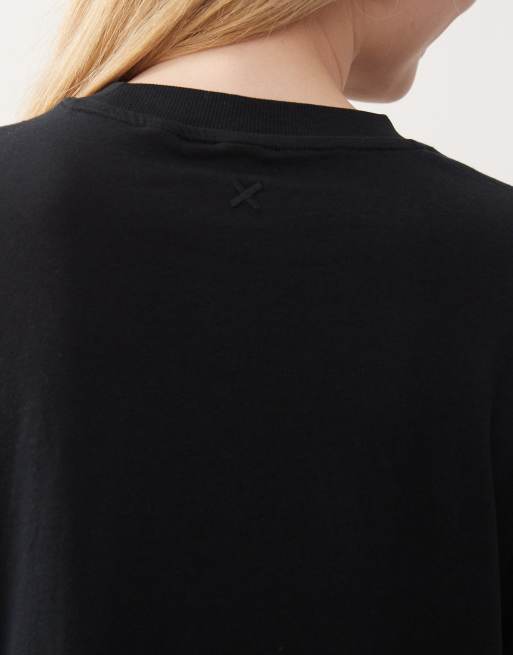 COLLUSION Unisex black t-shirt, 3 of 4