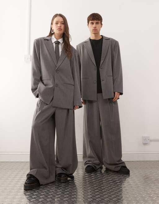 COLLUSION Unisex - Blazer d'ensemble oversize - Anthracite, 4 de 4