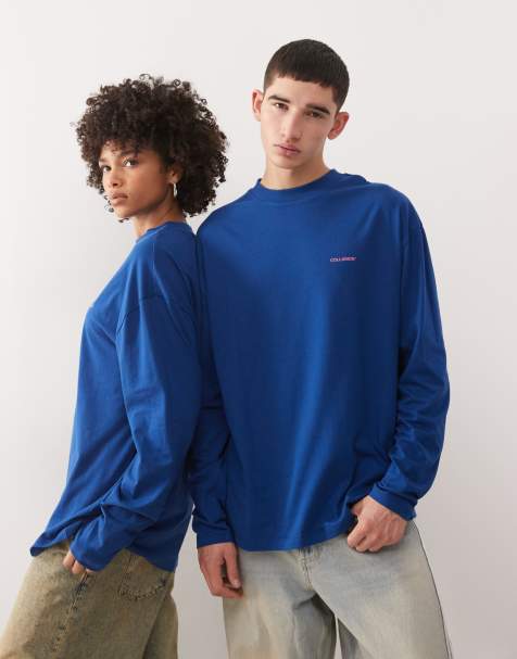 COLLUSION Unisex blue logo t-shirt - view 1