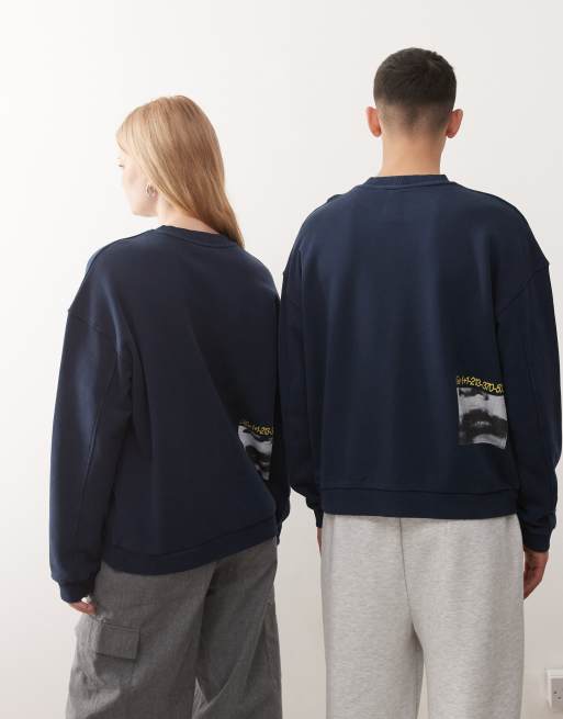 COLLUSION Unisex boxy sweatshirt with graphics