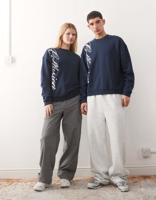 COLLUSION Unisex boxy sweatshirt with graphics